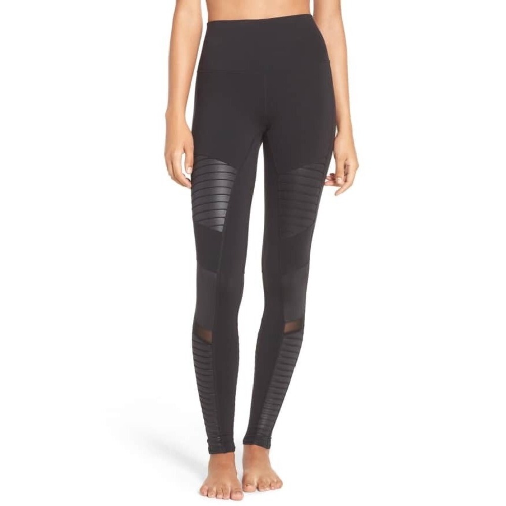 ALO Yoga Black High-Rise Moto Leggings